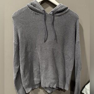 Aerie Navy blue grayish Knit Hoodie Sweater